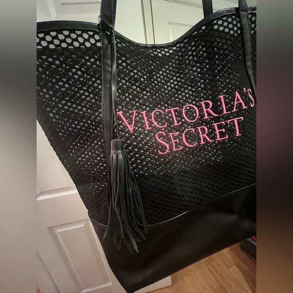 Victoria's Secret Black Mesh Tote Bag - Picture 7 of 7